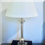 D024. Tall silver candlestick lamp. 26”h - $65
